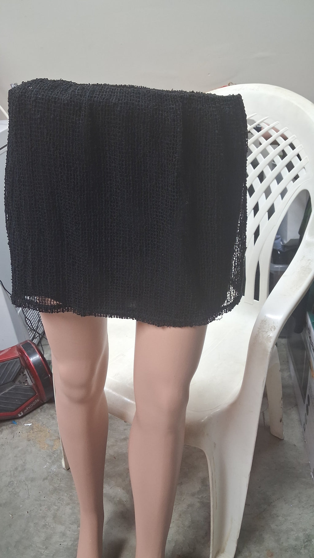 Women's Midnight Black & Silver Glitter Mini Skirt